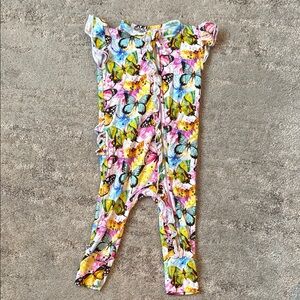 BUMS AND ROSES Colorful Butterfly Print Baby Romper